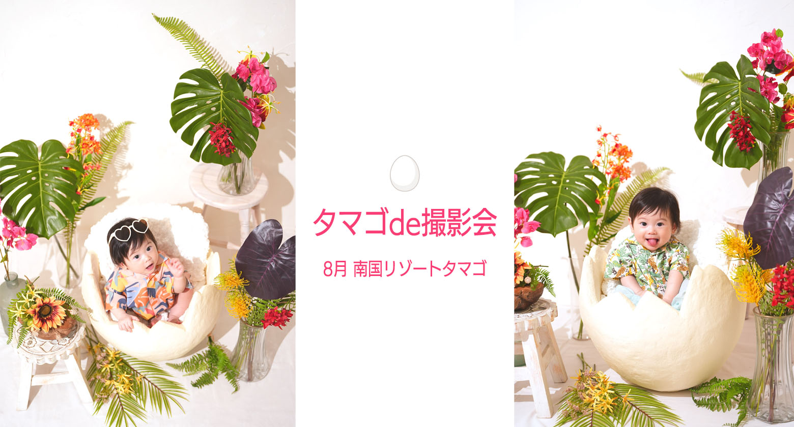 赤ちゃん集まれ　タマゴde撮影会　8月南国リゾート